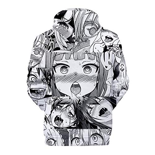 ahegao hoodie damen teenager mädchen anime 3d druck pullover unisex herren  frauen yaoi lustig sweatshirt kinder pulli kapuzenpullover kapuzenpulli